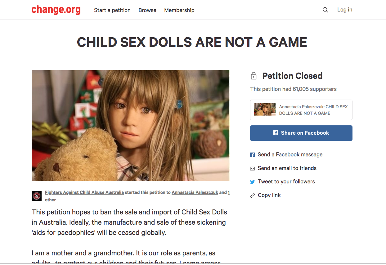 Have Sex With Childlike Doll - Australia and the UK Banned Import of These Disturbing Child ...